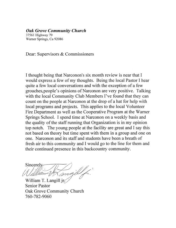 Pastor of Local Community Church Supports Narconon